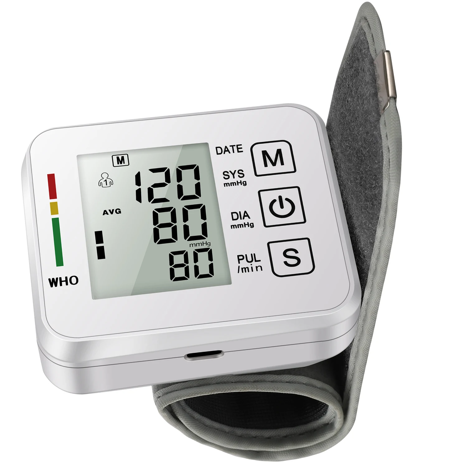 Automatic Digital Wrist Blood Pressure Monitor Sphygmomanometer Tonometer Tensiometer Heart Rate Pulse Meter BP Monitor