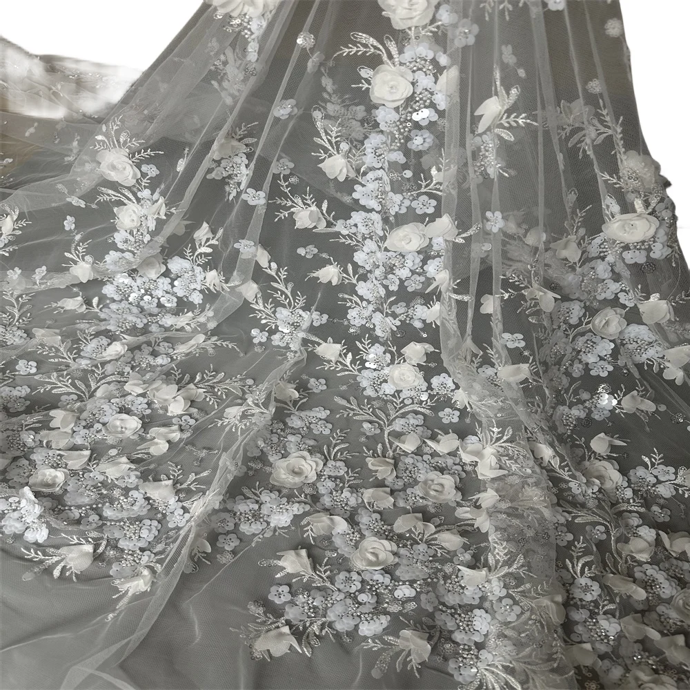 

Африканская кружевная ткань, блестки, вышивка бисером, нигерийская Свадебная Высококачественная французская Тюлевая кружевная ткань для свадьбы
