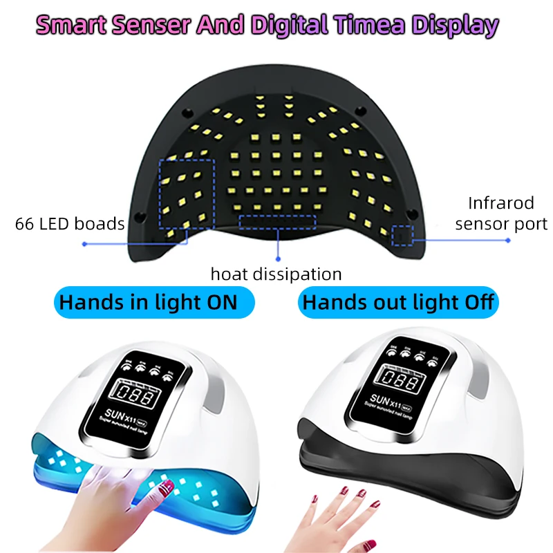 66 LED UV Lamp For Nails Gel Polish Nail Drying Lamp With Smart Sensor Gel Lamp For Manicure Machine Nail Art Salon Equipment 4