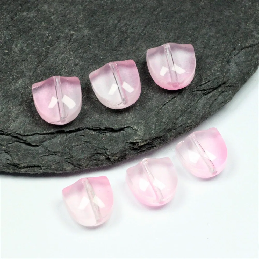 30pcs Multicolor Tulip Flower Glass Beads