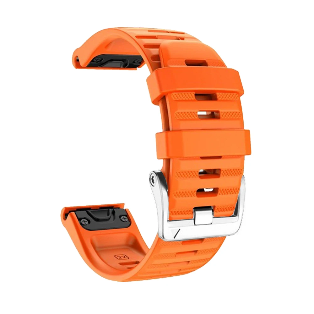 Premium Solar Silver Clasp Silicone Watch Band with QuickFit System