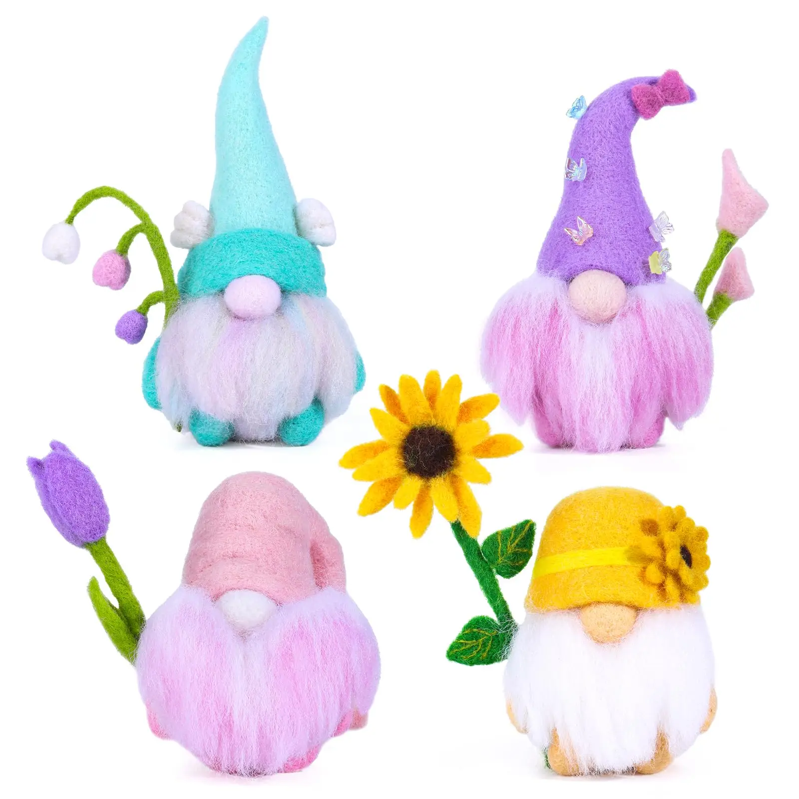 Needle Felting Kits for Beginners Christmas Needle Felting Supplies with Basic Felt Tools Instructions for DIY 1/2/4PCS needle felting kit,wool felting kit,needle felting painting kit