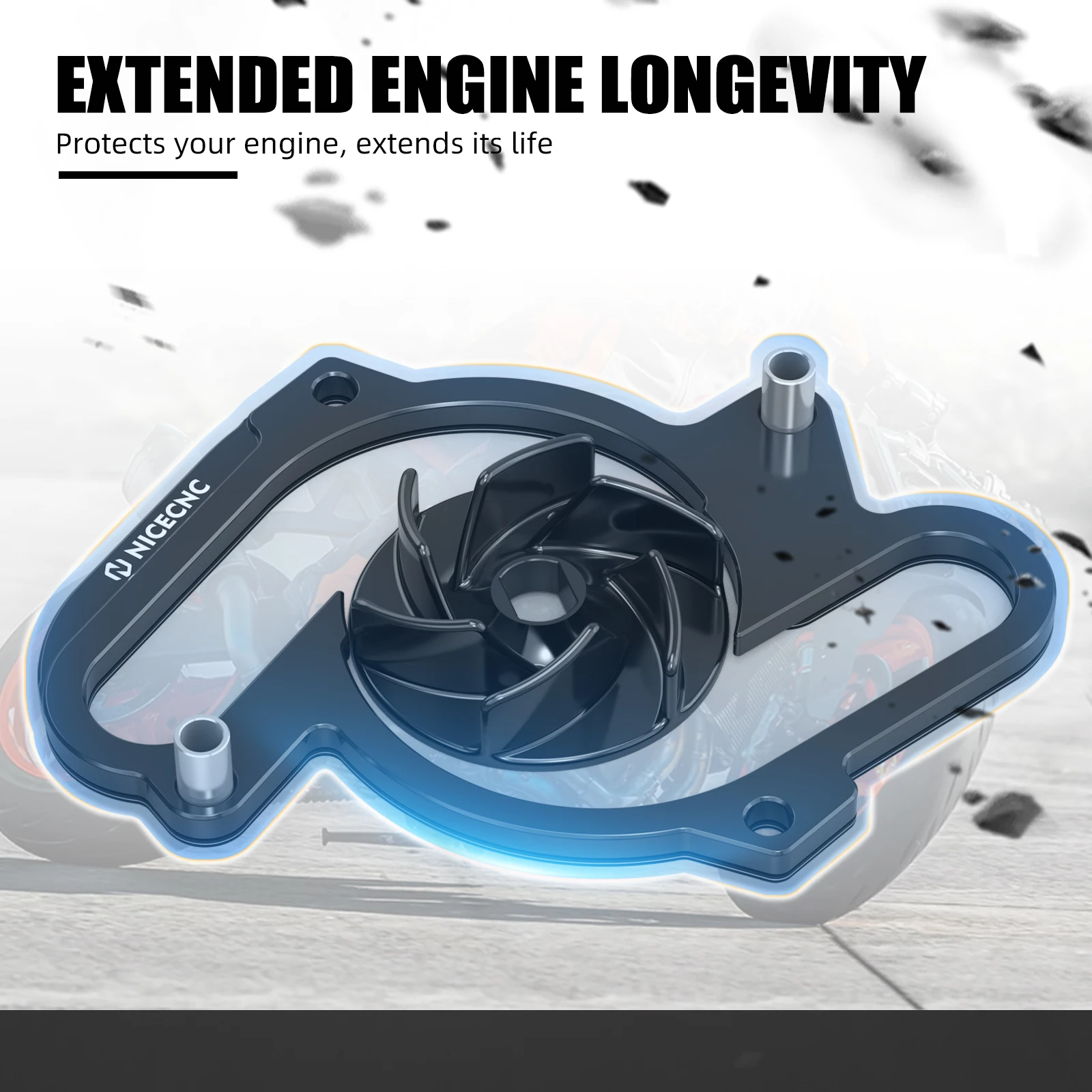 Für KTM 950 990 Adventure/S Übergroßer Wasserpumpen-Kühler Impeller Abstandshalter-Kit 990 LC8 ADV 950 990 Supermoto 990 SMR SMT 990 ADV R – Detail 7