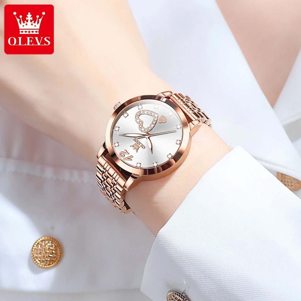 OLEVS 5189 Woman Watch Top Brand Fashion Diamond Scale Quartz Watch For Women High Hardness Coated Mirror Waterproof Wristwatch
