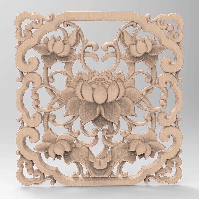 3D STL Models Square Pattern Flowers 8PCS for CNC Router Artcam Aspire Cut3d Bas Relief
