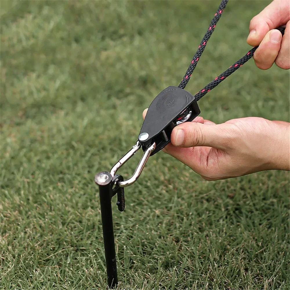Camping Tent Accessories Camping Tent Fasteners Tent Rope Tightener Camping Cord Buckles Ratchet Hanger Camping Rope Buckle Rope Tie Down Ratchet 4Pcs Tent Adjustable Rope Fastener Fixed Buckle Pulley Tensioner