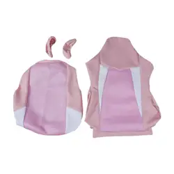 Stretchable Ergonomic Removable Chair Covers for Gamers and Office Use (Pink White)