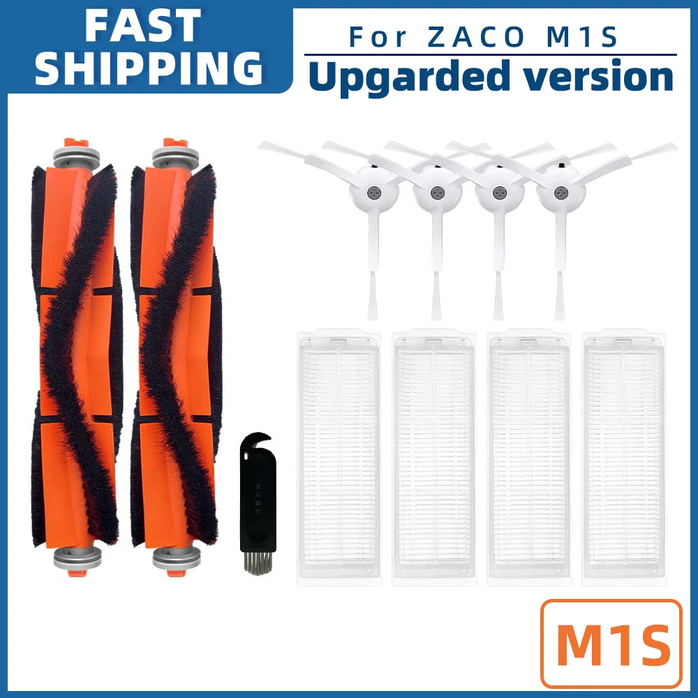McbeAn Ersatzteile-Set Für ZACO M1S Saugroboter – Hauptbürste, HEPA-Filter, Mopps & Tücher (4 Mopps)