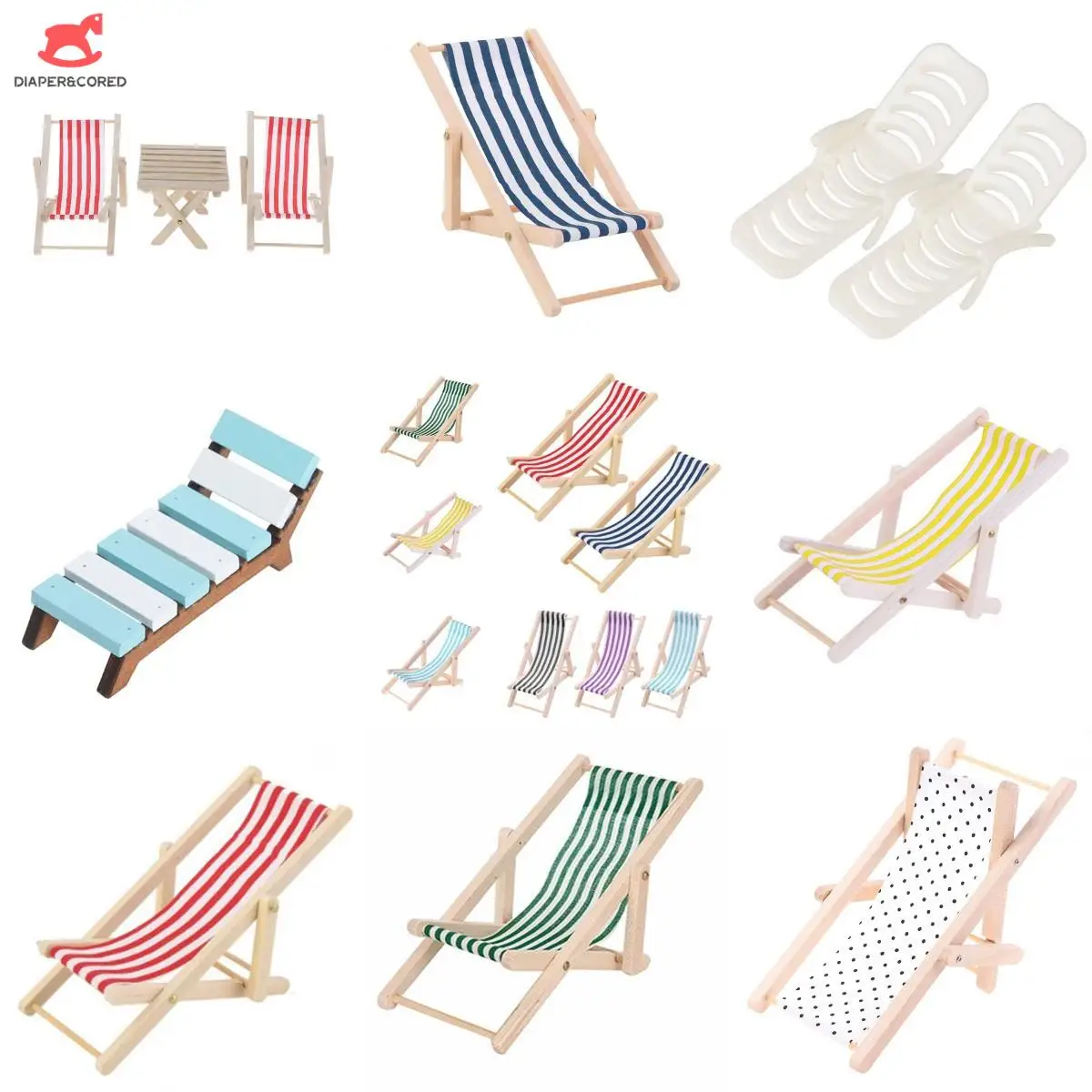 1/2pcs/set 16 112 Dollhouse Miniature Wooden Lounge Chair Doll House