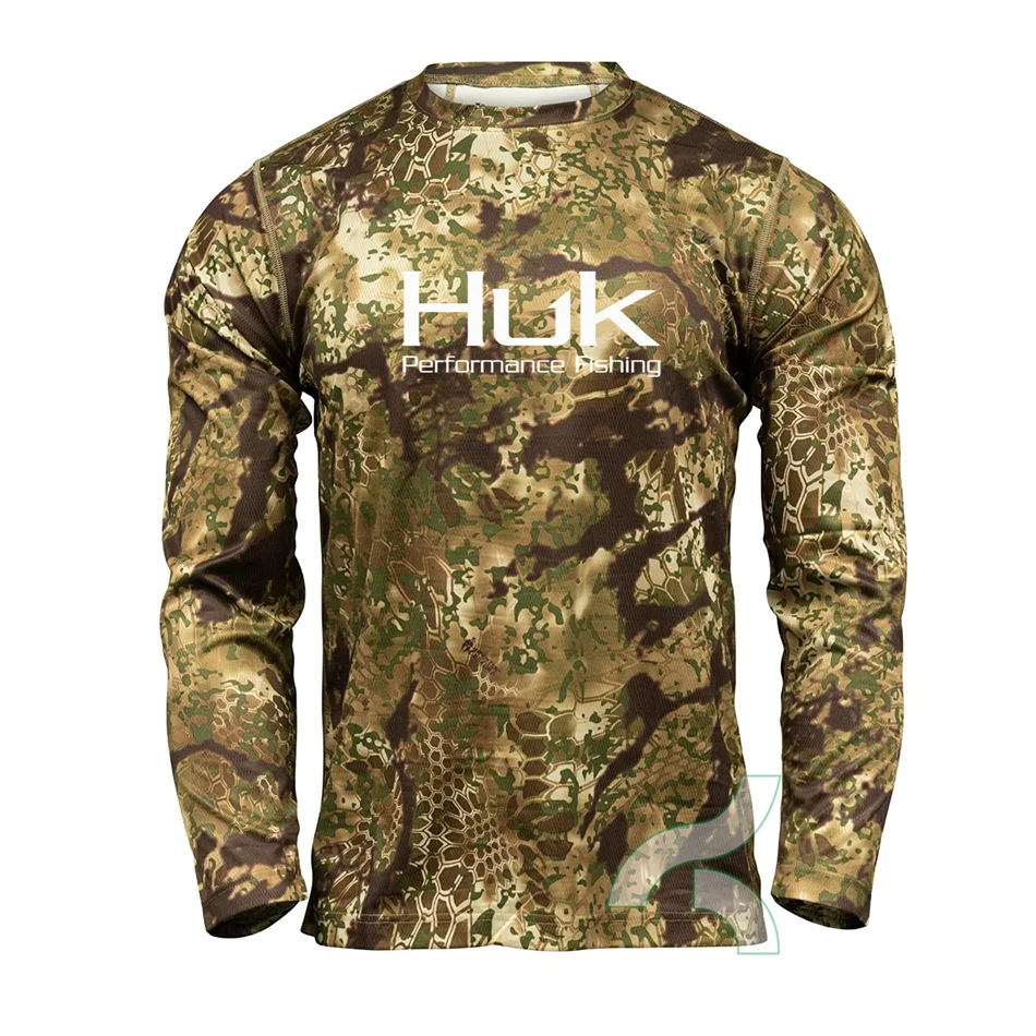 HUK Fishing Shirt UPF 50+ Long Sleeve Tshirt Men's Fitness Train Wear