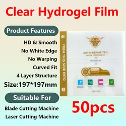 Premium HD Hydrogel Cuttable Screen Protector Film (5/25/50 Pack) for Hydrogel Film (HD 50PCS)