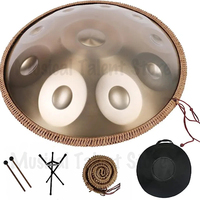 440Hz,432Hz Gold Handpan Drum with Steel Tongue for Yoga, Meditation Instrument, Beginner, Tambor Gift, 22 in, 9, 10, 12 notes