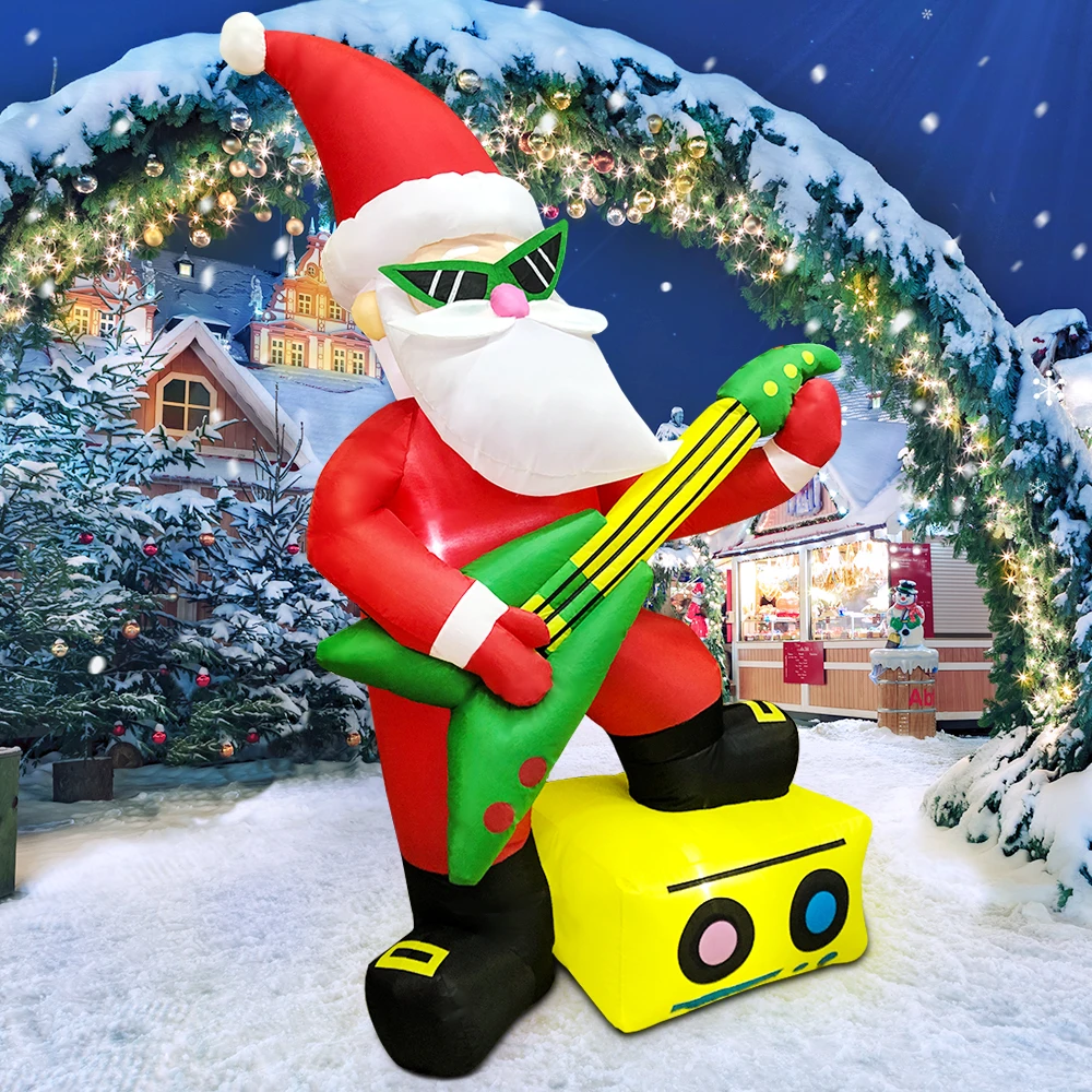 Merry Christmas Tree Arch Santa Claus Sleigh Inflatable Decoration Home Outdoor With LED Light New Year Garden Party Decor Gifts