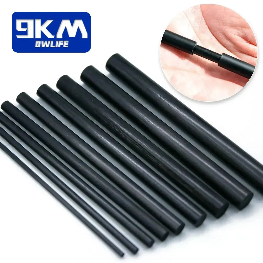 Kit Riparazione Canna Da Pesca In Fibra Di Carbonio – 10 Pezzi Di Varie Misure Da 1 A 10 Mm, Leggero E Portatile