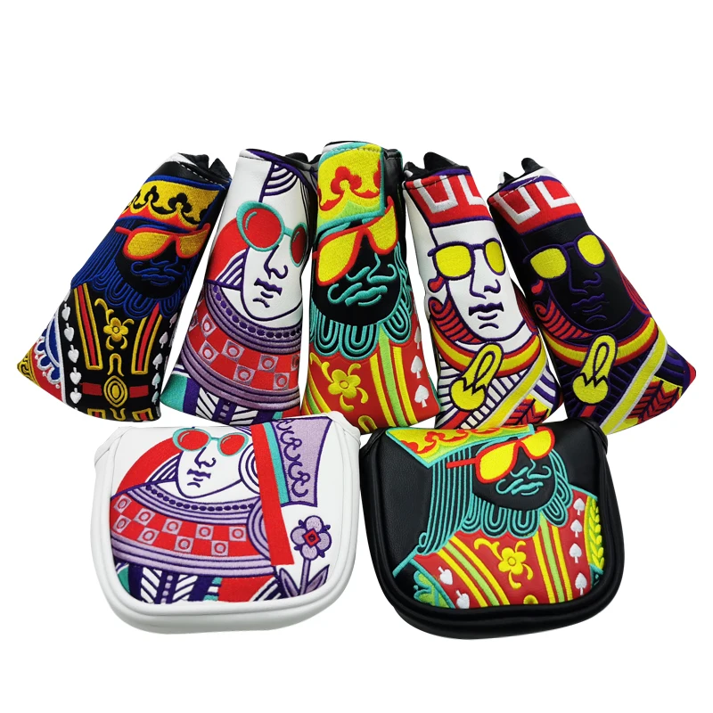 

Kings and queens and knights Golf Club Putter Headcovers Driver Woods Hybrid Golf club head protective sleeve