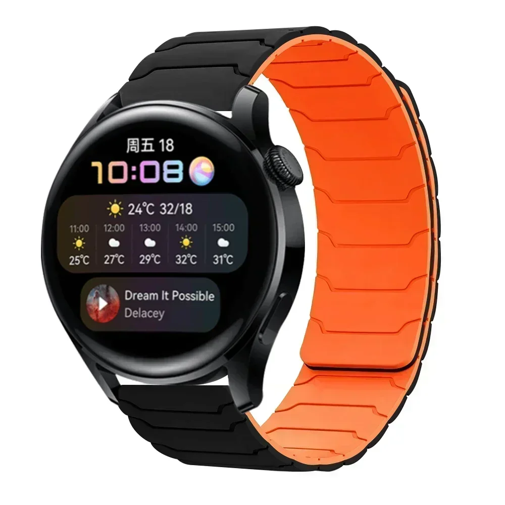 Silicone Magnetic Loop Strap, 20mm/22mm, Soft and Durable Bracelet Replacement Band