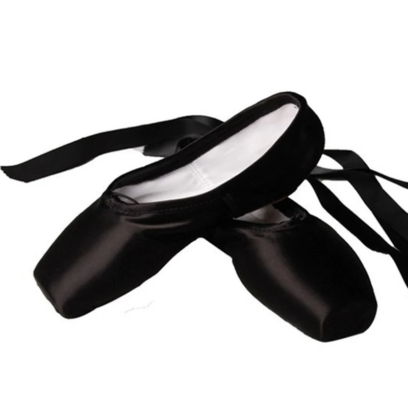 Black Ballet Pointe Dance Shoes 