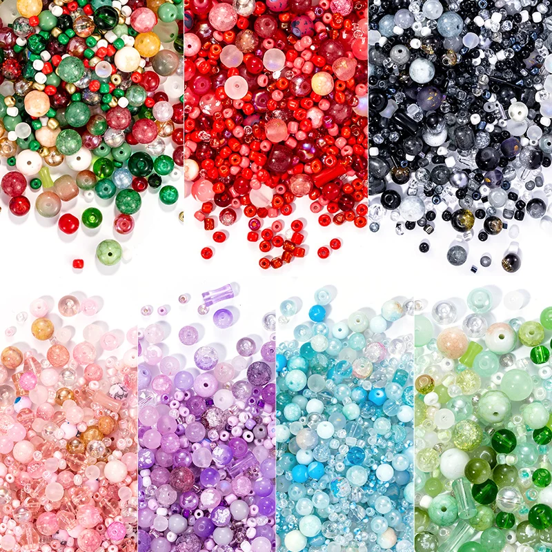 50 g gemischte bunte Kristallglasperlen, Abstandshalter, Schmuckzubehör für DIY-Armbänder, Halsketten, Schlüsselanhänger, Fußkettchen, Schmuckherstellung