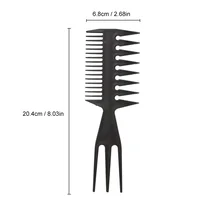 3-In-1 Plastic Combs Thin Wide Tooth Detangling Hair Comb for Women Anti-static Comb for curly hair Hairdressing Styling for Men 2
