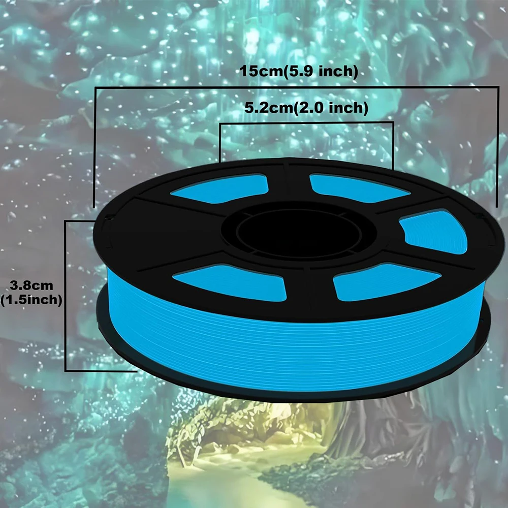 250g 500g 1kg 1.75mm PLA 블루에서 루미너스 블루로, 그린에서 루미너스 그린으로 변하는 3D 프린터 필라멘트 3D 프린팅 와이어