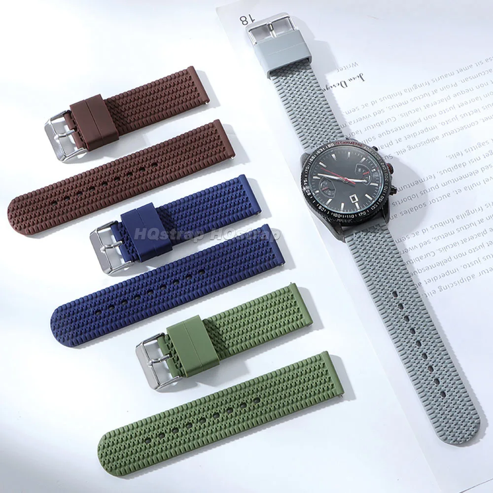 Silicone Quick Release Watch Strap - Soft Sport Waterproof Rubber Wristband Accessory