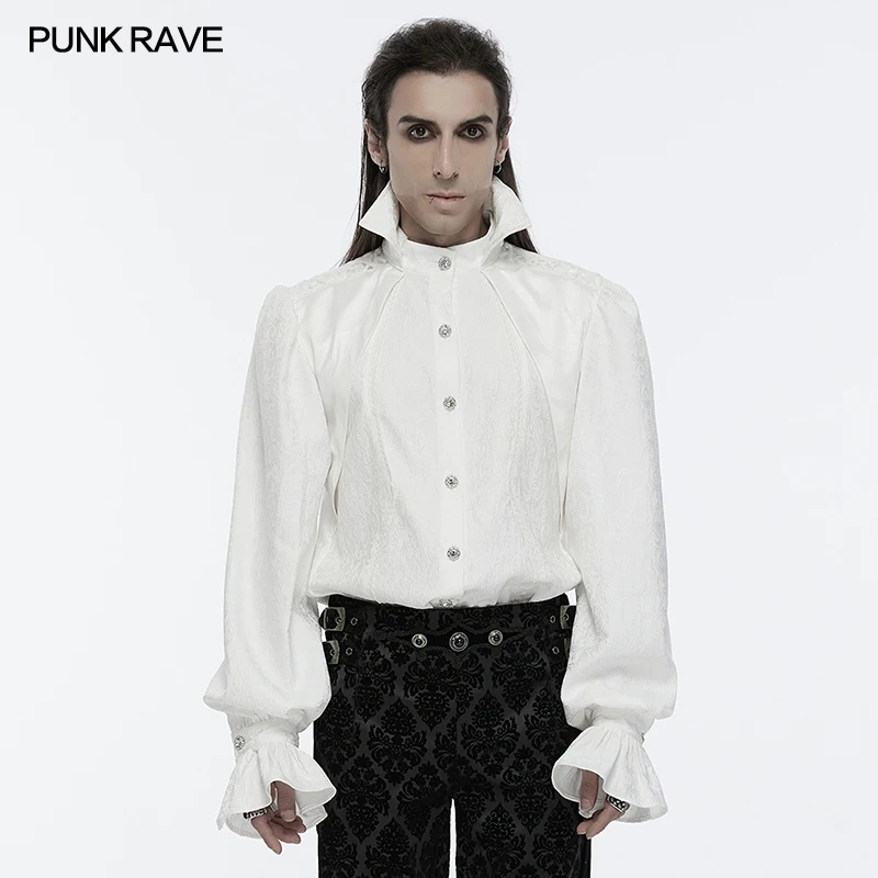 PUNK RAVE Men's Gothic Stand Collar Shoulder Lace Drawstring Palace Gorgeous Shirt Party Club Tops Men Clothing Two Colors - AliExpress 200000343 PUNK RAVE Men's Gothic Stand Collar Shoulder Lace Drawstring Palace Gorgeous Shirt Party Club Tops Men Clothing Two Colors - AliExpress 200000343
