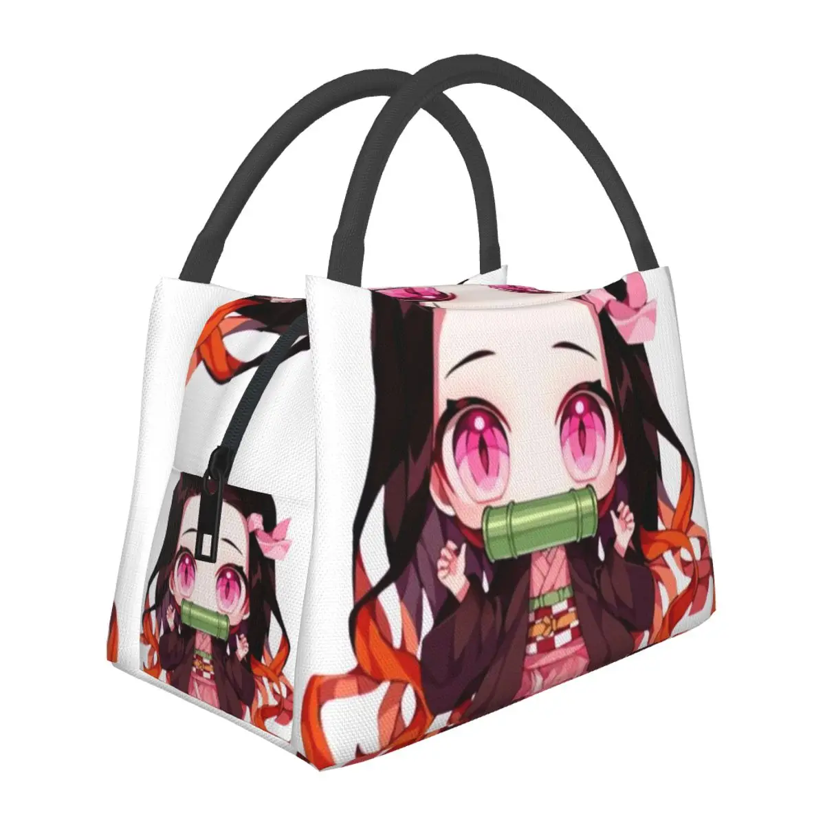 

Chibi Nezuko Demon Slayer Lunch Bag Kimetsu no Yaiba Fun Lunch Box School Portable Cooler Bag Designer Thermal Tote Handbags