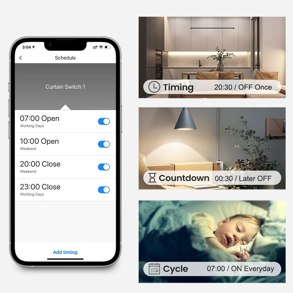 Tuya WiFi RF Smart Curtain Module for Roller Blinds and Curtains,Motorized Curta