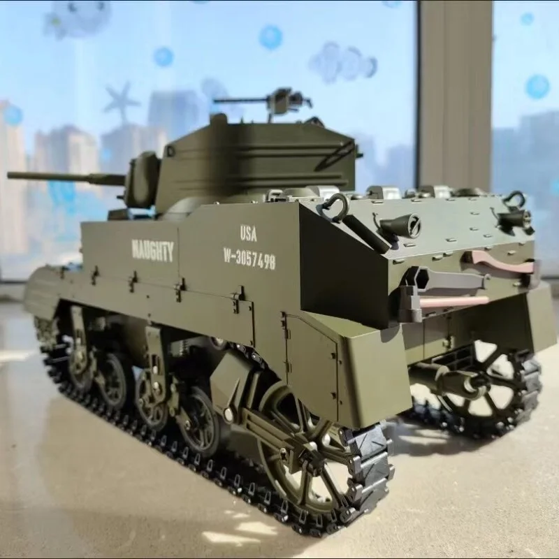Coolbank Model G2080 Usa M5a1 Stuart Remote Control Tank Toy Military Simulation Tank Toy Model Children's Assembly Toy Gift 3
