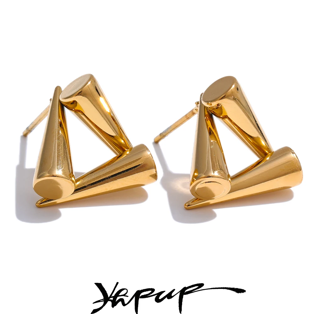 Yhpup Stainless Steel Earrings Rust Proof Metal Daily Jewelry