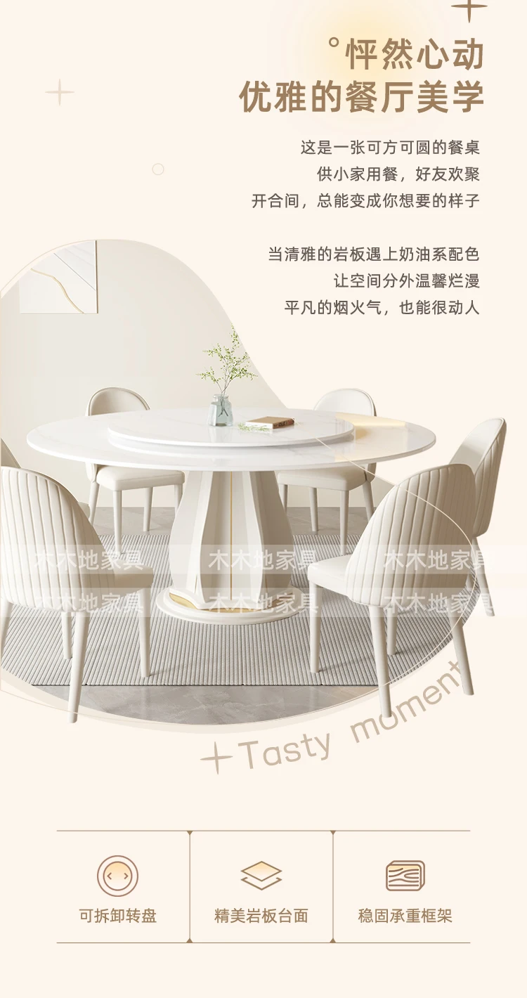 Description Picture 3 of itemConference Dining Table Mobile Salon Center Livingroom Balcony Bar Round Dining Table Nordic Mesa Comedor Kitchen Furniture