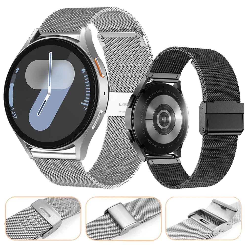 Stylish Metal Mesh Watch Strap - 20mm/22mm Adjustable Band