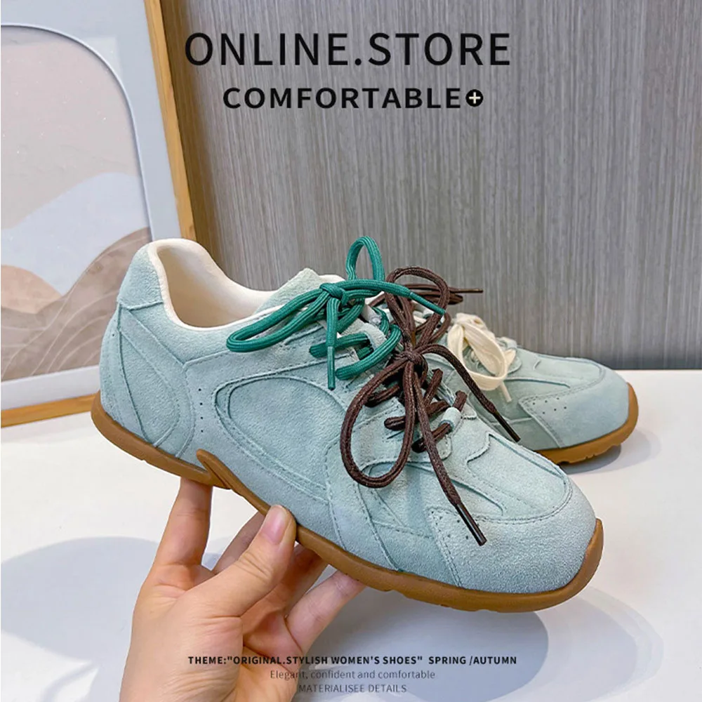 

2024 Spring New Genuine Leather Forrest Gump Women's Shoes Retro Style Dad Shoes Women's Casual Versatile Shoes