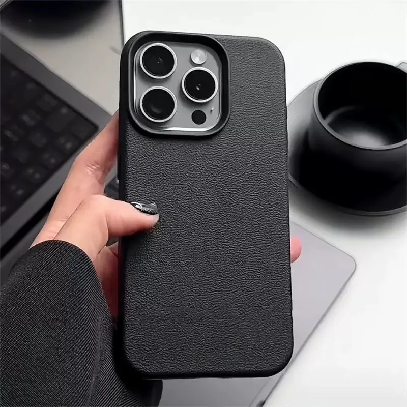 Luxury Matte Soft Leather Candy Phone Case - Shockproof Silicone Bumper Cover