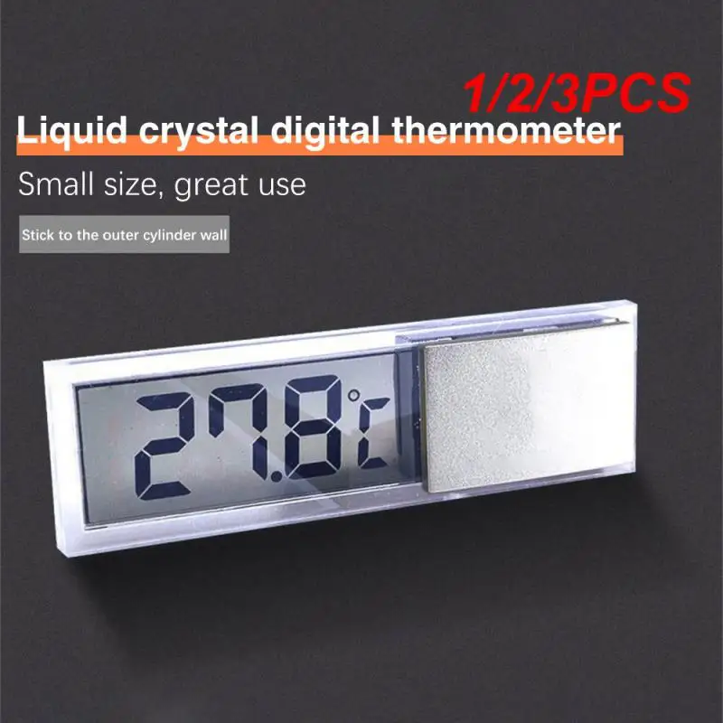 

1/2/3PCS Car Digital Clock Temperature Display Thermometer Mini Auto Backlight Display Thermometerfor for Car/Fish Tank