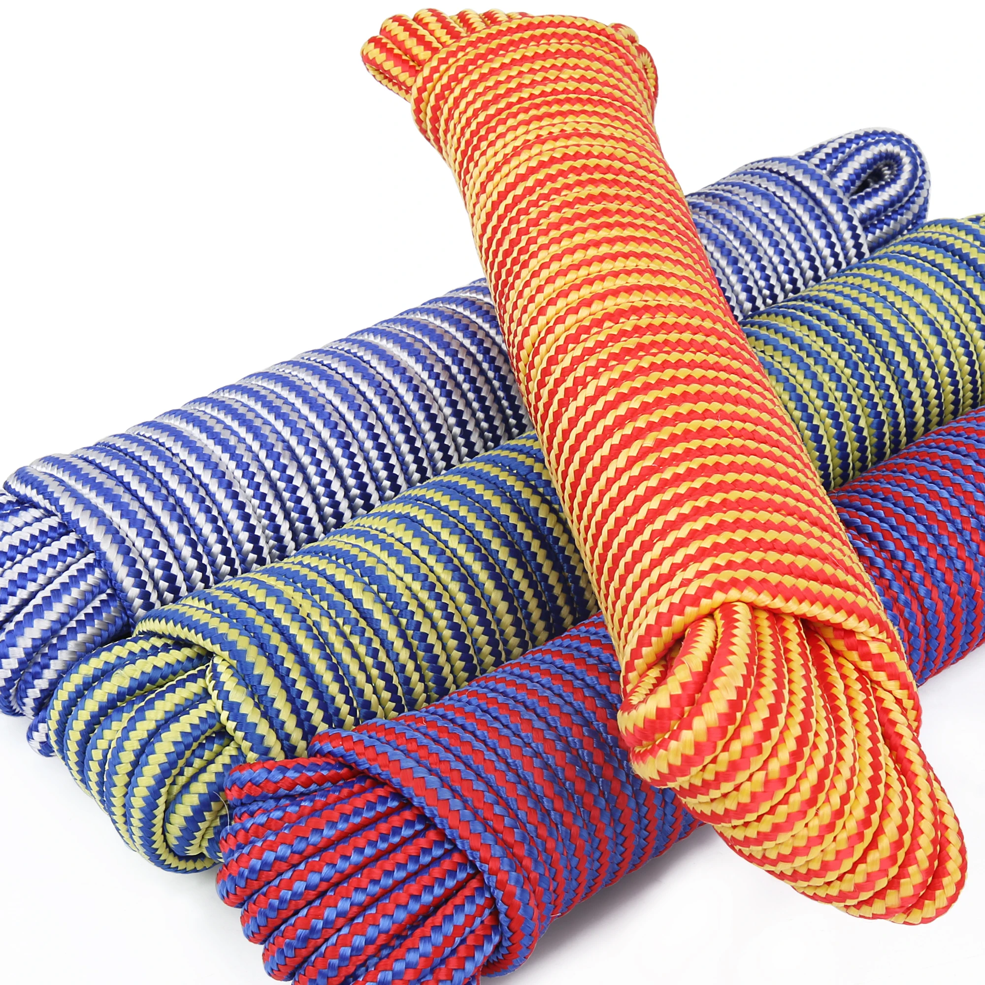 6mmx15m PP Diamond Braided Rope Polypropylene Rope for Outdoor Camping Clothesline