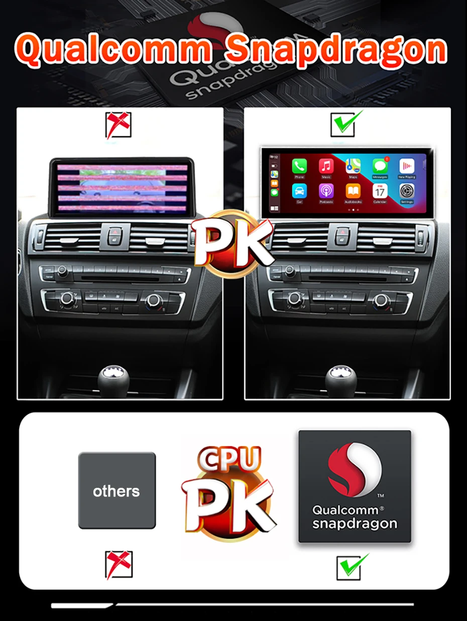 ID9 Snapdragon 8-CORE 12.5'' 2400*900 QLED Pantalla táctil ultrafina Inalámbrico Carplay Android 15 Radio para coche GPS Para BMW Serie 3/4 F30 F31 F32 F33 F34 F36 Sistema NBT EVO Autoradio Reproductor multimedia Bluetooth WIF 4G LTE 4