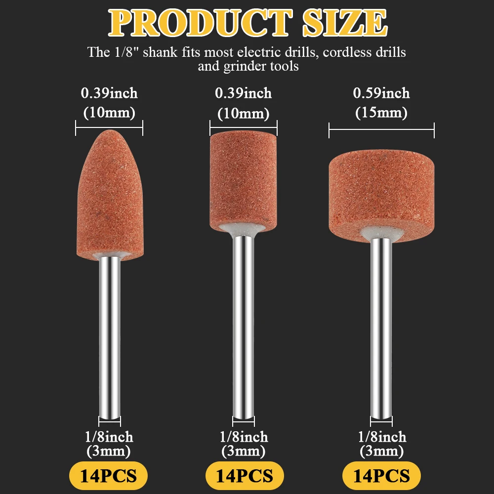 Kit Pietre Abrasive Per Smerigliatrice | 54 Pezzi Con Grana 80 Per Levigatura E Modellatura - Foto 6