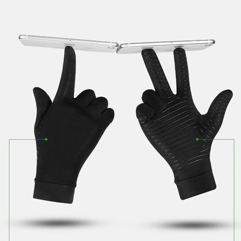 Men Sports Running Driving Copper Fiber Spandex Touch Screen Full/Half Finger Gloves Winter Warm Cycling Gloves