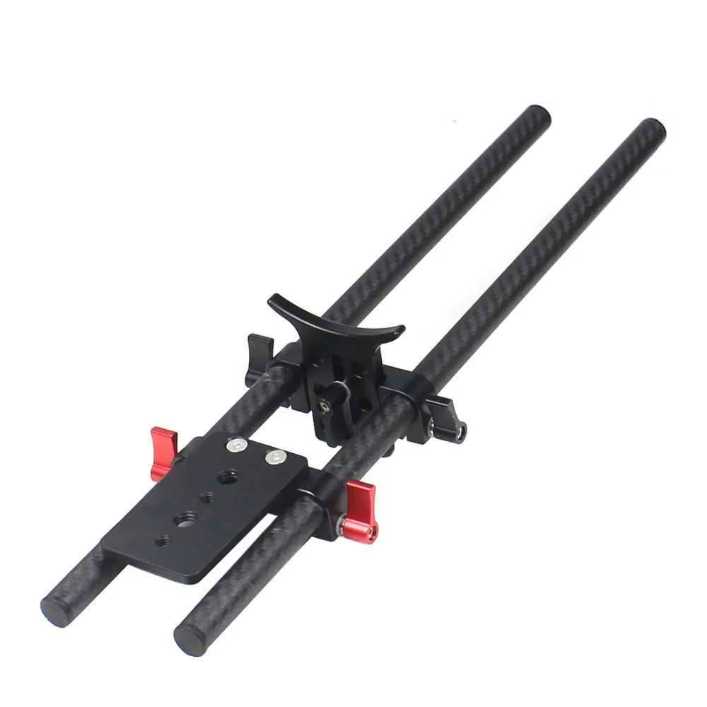 2PCS 10cm 25cm 30cm 40cm Carbon Fiber Tube Rod w/ 15mm Telephoto Lens Support fo