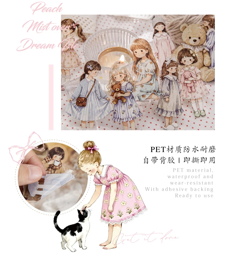 JIANQI 30 Stück Vintage-Aufkleber mit niedlichen Charakteren, Spezialpapier, DIY, Scrapbooking, Junk Journal, Dekor, Aufkleber, Schreibwaren – Detail 15