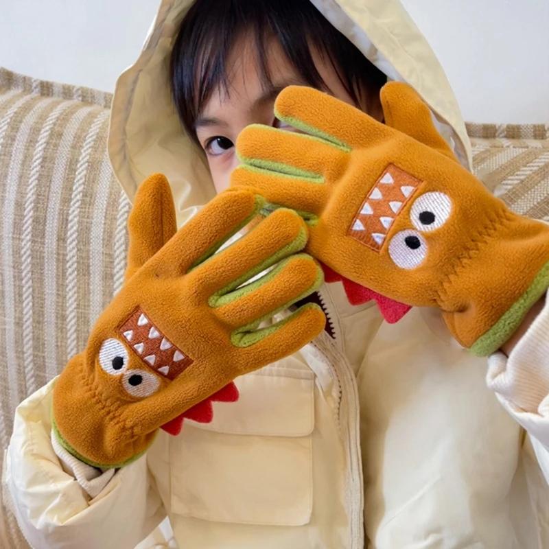 Cartoon Gloves for Kids Warmth & Fun Combined Gloves Baby Girls Boys Handwear with Cartoon Pattern Winter Warm