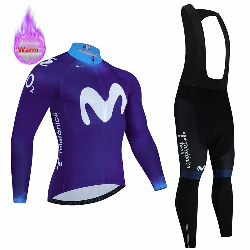 STRAVA 2022 Winter Thermal Fleece Cycling Clothes Men Long Sleeve Jersey Suit Outdoor Riding Bike MTB Clothing Bib Pants Set