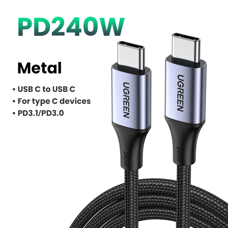 UGREEN 100W USB-C to USB-C Fast Charging Cable with E-Marker Chip