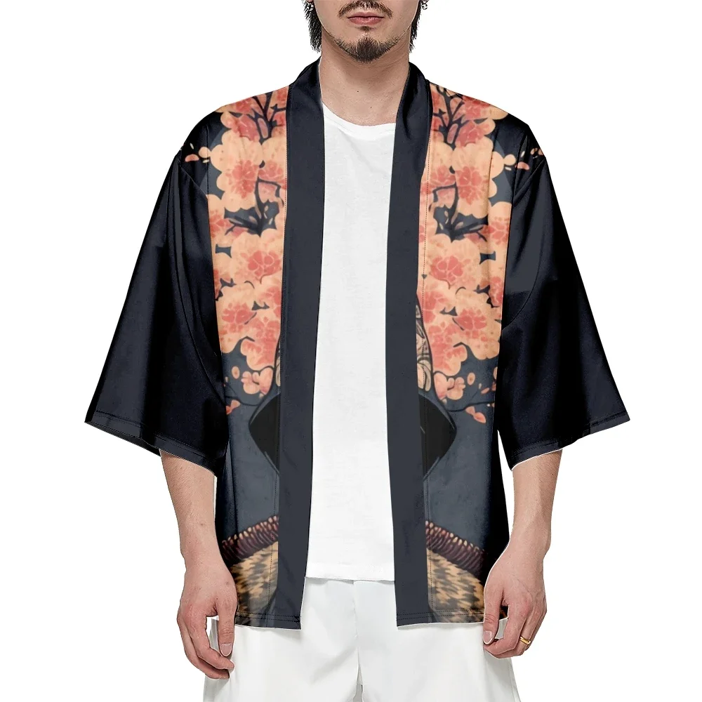 Japanese Kimono Japanese Kimono Cardigan Japanese Kimono Shirt Japanese Kimono Yukata Samurai Kimono Man Cat Print Shirt Clothing Harajuku Cardigan For Men Women