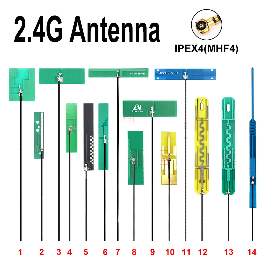 

5Pcs 2.4Ghz 5.8Ghz Antenna WiFi internal 2.4G 5.8G PCB Soft Antenna IPEX4 MHF4 High Gain 2400Mhz For ZigBee Bluetooth Module