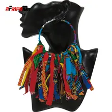 

2020 new Multi color Ankara Ethnic Earrings African Print Fabric circular Earrings Jewelry Earring for Women wyb1198