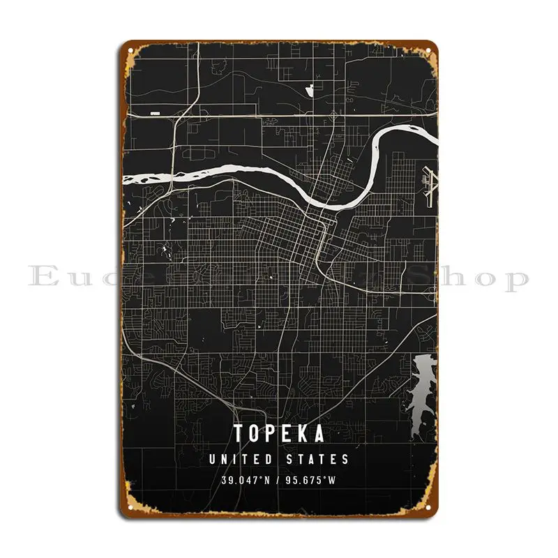 Topeka Kansas Metal Sign Poster Vintage Club Bar Print Bar Tin Sign Poster