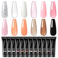PEACECOLOR 12PCS Poly Extension Gel Set for Extension Nail Tips Semi-Permanent Nail Gel Extension Nail Manicure Kits 1