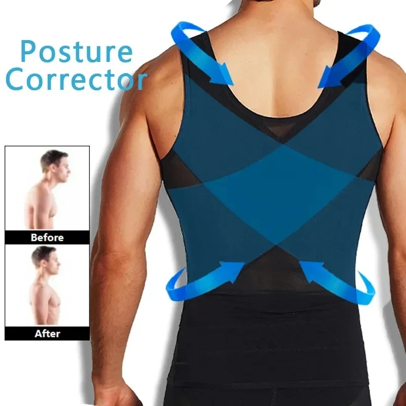Herren Body Shaper Taille Trainer Weste Korsett Tank Tops Unterhemd Bauch Abnehmen Shapewear Fat Burn Fiess Anzüge_voghion.com